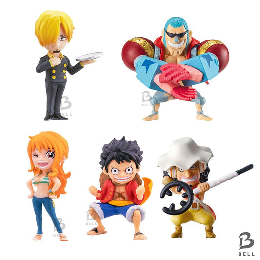 ONE PIECE Figure Set Luffy Nami Sanji Usopp Franky Gashapon Japan Straw Hat Crew